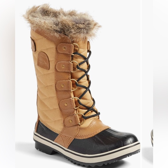 Sorel Shoes - Sorel Tofino II Boots Tan Black Waterproof Winter Snow Faux Fur Size 8